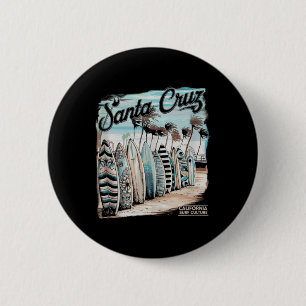 Macaron Rond 5 Cm Santa Cruz Hommes Femmes Californie Rétro Coucher 