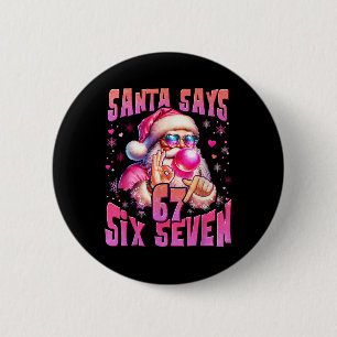 Macaron Rond 5 Cm Santa dit Six Sept 6 7 Mème Santa Bulle Rose Ch