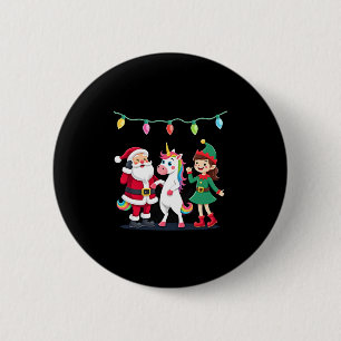 Macaron Rond 5 Cm Santa en train de faire le dab Elfe Licorne Noël E
