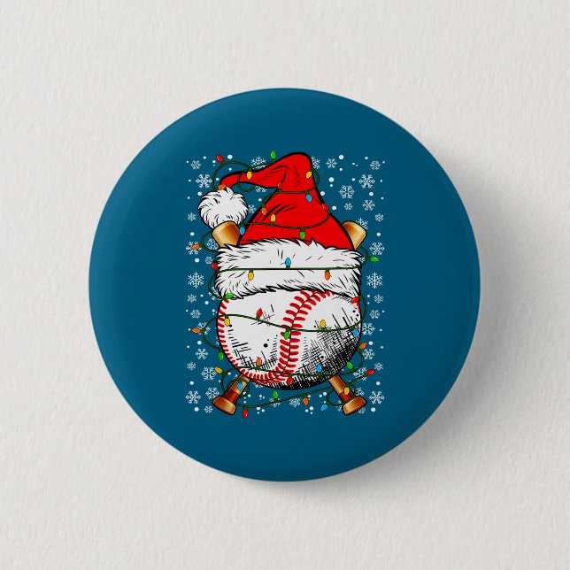 Macaron Rond 5 Cm Santa Hat Christmas Baseball Player Srts For Men B (Devant)
