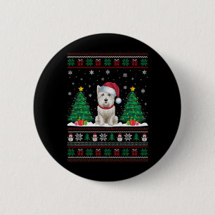 Macaron Rond 5 Cm Santa Hat Westig Chien de Noël Lumières Arbre Vila
