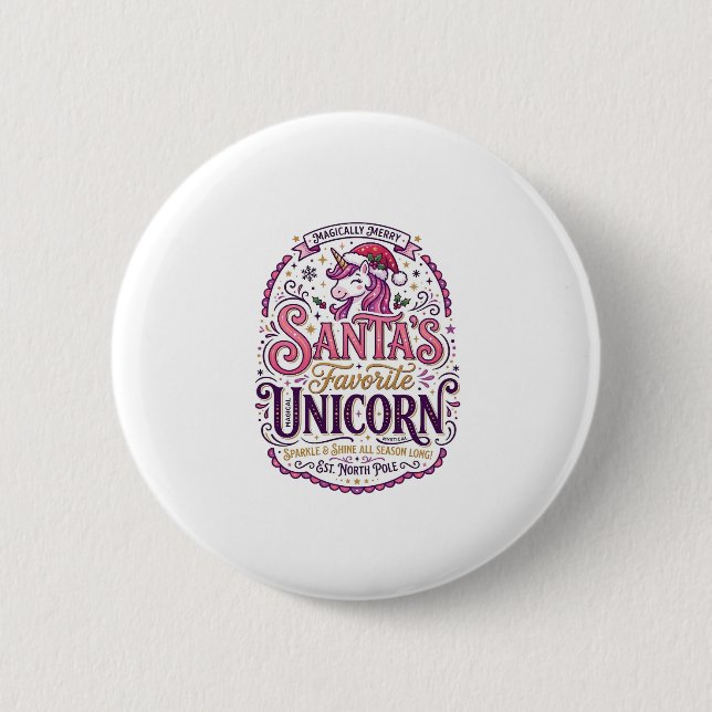 Macaron Rond 5 Cm Santa Licorne Favorite de Santa Licorne (Devant)