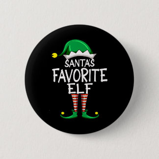 Macaron Rond 5 Cm Santa's Favorite Elf Fun Christmas Pajama Santa Cl