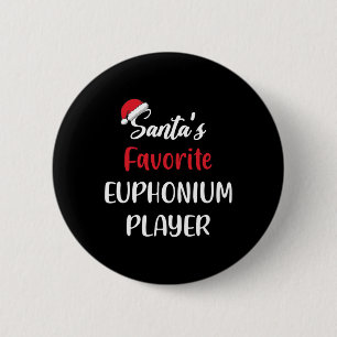 Macaron Rond 5 Cm Santas Joueur Euphonium préféré Cadeau Noël eu