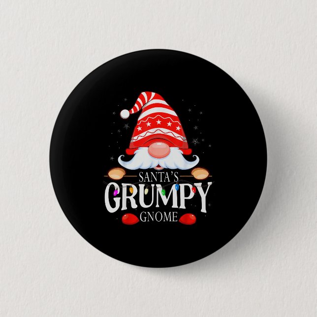 Macaron Rond 5 Cm Santa's Mpy Gnome Matching Christmas Pajama  (Devant)