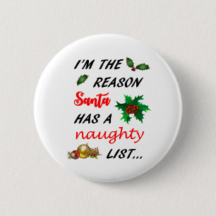 Macaron Rond 5 Cm Santa's Naughty List