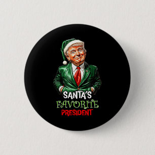 Macaron Rond 5 Cm Santas Président favori Funny Père Noël Trump 2024