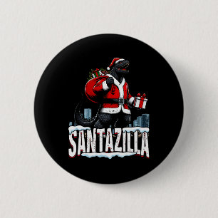 Macaron Rond 5 Cm Santazilla Kaiju Santa Noël Monstre Japonais