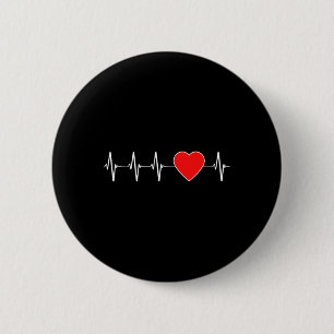 Macaron Rond 5 Cm Santé Carburant Ekg Cardiopathie rouge Sensibilisa