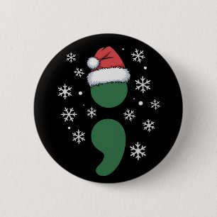 Macaron Rond 5 Cm Santé mentale Noël Dépression Sensibilisation Xmas