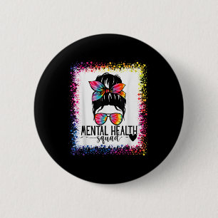 Macaron Rond 5 Cm Santé mentale Squad Maladie cérébrale Maladie ment