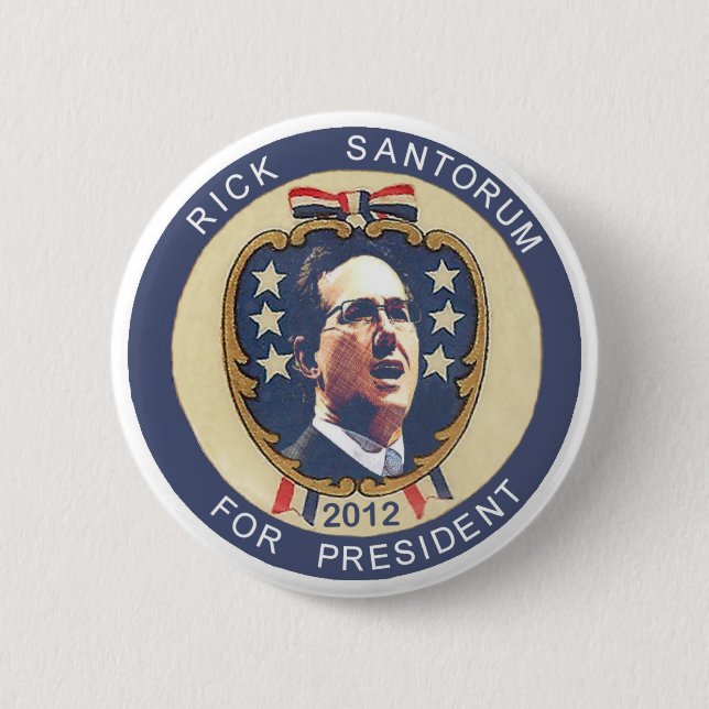 Macaron Rond 5 Cm Santorum 2012 rétros conceptions (Devant)
