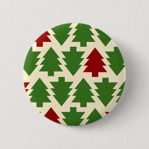 Macaron Rond 5 Cm Sapins de Noël Motif de Fêtes