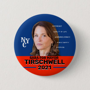 Macaron Rond 5 Cm Sara Tirschwell pour le maire de New York 2021