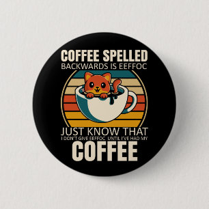 Macaron Rond 5 Cm Sarcastic Cat Café Lover Barista Caffeine
