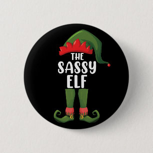 Macaron Rond 5 Cm Sassy Elf Matching Family Group Christmas Party