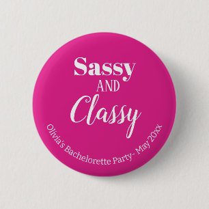 Macaron Rond 5 Cm Sassy Pink Bachelorette Party