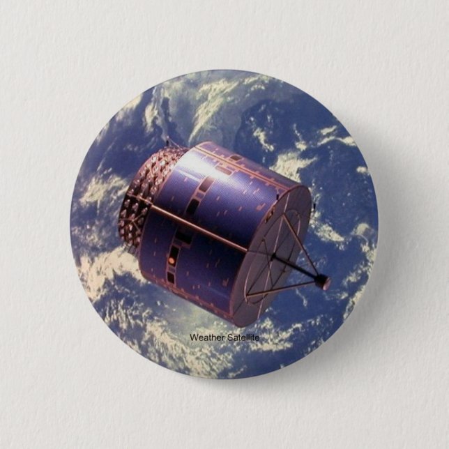 Macaron Rond 5 Cm Satellite météorologique (Devant)