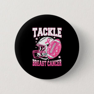 Macaron Rond 5 Cm S'attaquer au cancer du sein, Football Américain P