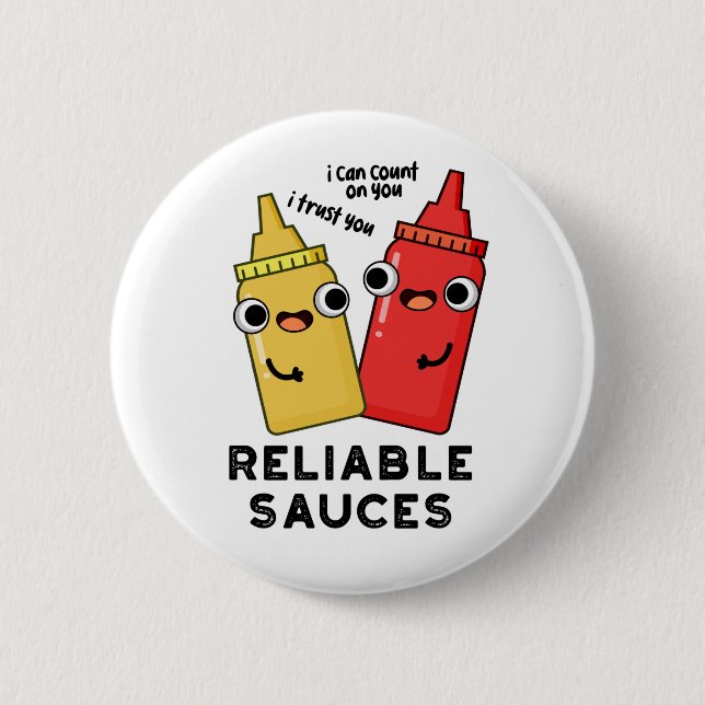 Macaron Rond 5 Cm Sauces Fiables Funny Food Pun (Devant)