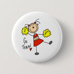 Macaron Rond 5 Cm Sautent le bouton de pom-pom girl d'équipe