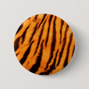 Macaron Rond 5 Cm Sauvage et Vibrant Tiger Orange