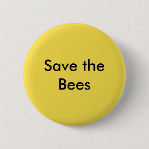 Macaron Rond 5 Cm Sauvez le bouton d'abeilles