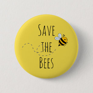 Macaron Rond 5 Cm Sauvez le bouton d'activiste d'abeilles