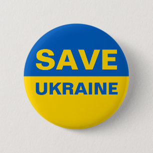 Macaron Rond 5 Cm Sauvez le drapeau ukrainien