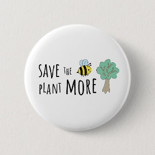 Macaron Rond 5 Cm Sauvez les abeilles, Plante plus d'arbres!