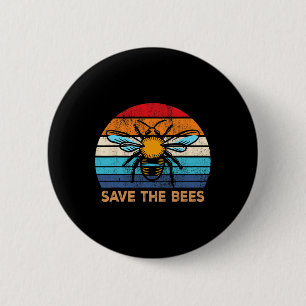 Macaron Rond 5 Cm Sauvez les abeilles Rétro Changement Climatique Vi