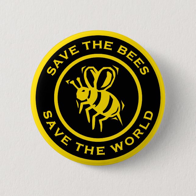 Macaron Rond 5 Cm Sauvez les abeilles sauvent le monde (Devant)