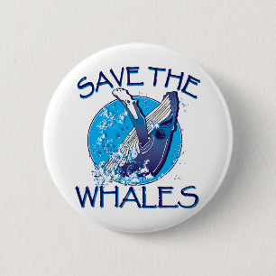 Macaron Rond 5 Cm Sauvez les baleines