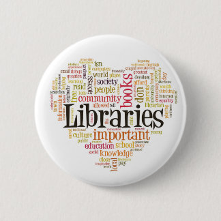 Macaron Rond 5 Cm Sauvez les bibliothèques 1