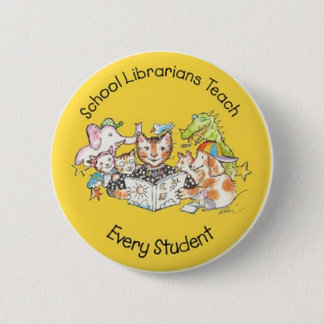 Macaron Rond 5 Cm Sauvez les bibliothèques d'école de la Californie