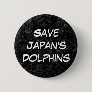 Macaron Rond 5 Cm Sauvez les dauphins du Japon