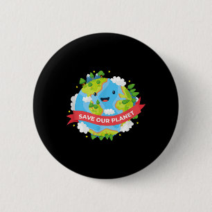Macaron Rond 5 Cm Sauvez notre planète Terre Mère Protection De l'en