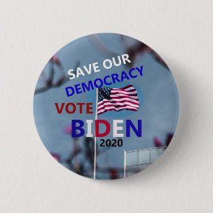 MACARON ROND 5 CM SAVE OUR DEMOCRACY VOTE BIDEN 2020