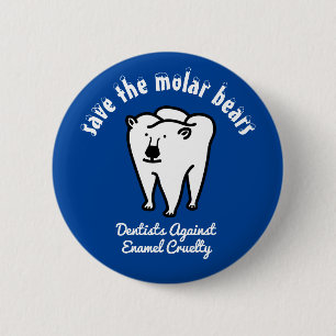 Macaron Rond 5 Cm Save the Molar Bears Punny Dentist