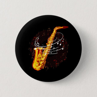 Macaron Rond 5 Cm Saxophone cool Pour Notes Musiques Jazz Musicien S