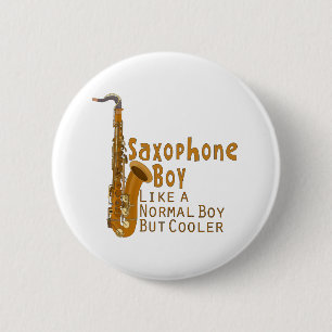 Macaron Rond 5 Cm Saxophone garçon comme un garçon normal mais Glaci