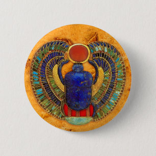 Macaron Rond 5 Cm Scarab sacré de l'Egypte ancienne