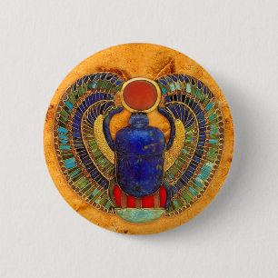 Macaron Rond 5 Cm Scarab sacré de l'Égypte antique