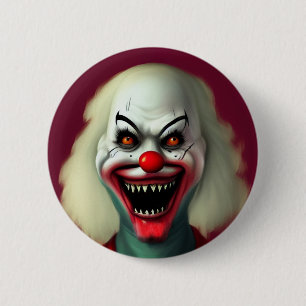 Macaron Rond 5 Cm scary clown horror portrait de monstre halloween