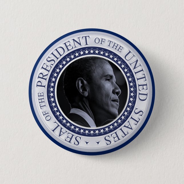 Macaron Rond 5 Cm Sceau présidentiel de Barack Obama (Devant)