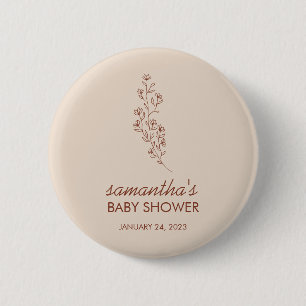 Macaron Rond 5 Cm Scénario de baby shower artistique dessiné à la ma