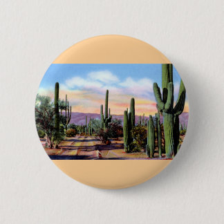 Macaron Rond 5 Cm Scène de désert de l'Arizona Sonoran