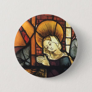 Macaron Rond 5 Cm Scène de la Nativité de Noël vintage en verre colo