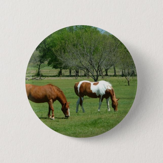 Macaron Rond 5 Cm Scène des Chevaux (Devant)