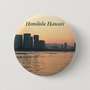 Macaron Rond 5 Cm Scènes d'Honolulu